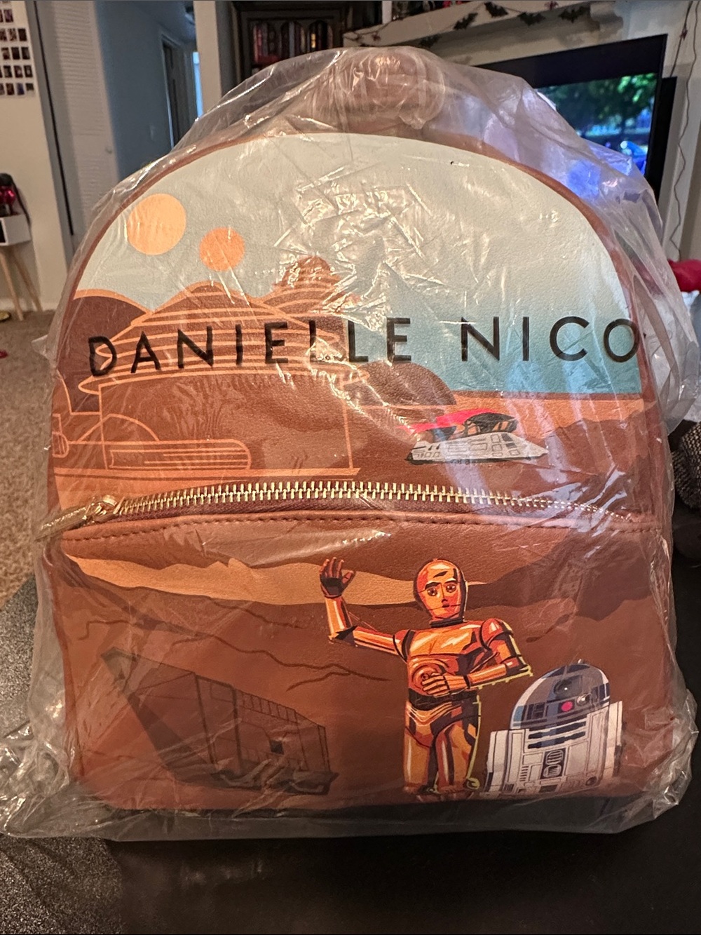 Danielle Nicole Brown Star Wars Graphic Mini Backpack with Blue Accent